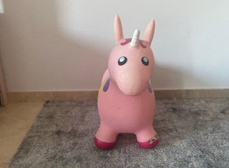 Roze skippy unicorn, Ophalen, Gebruikt, Jongen of Meisje
