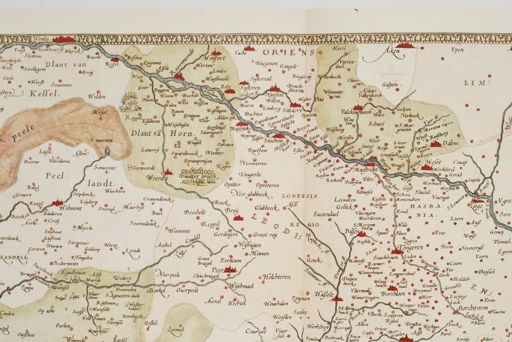 Oude landkaart Brabant 1574-1575 Abraham Ortelius, Boeken, Atlassen en Landkaarten, Verzenden, Voor 1800, Nederland, Landkaart