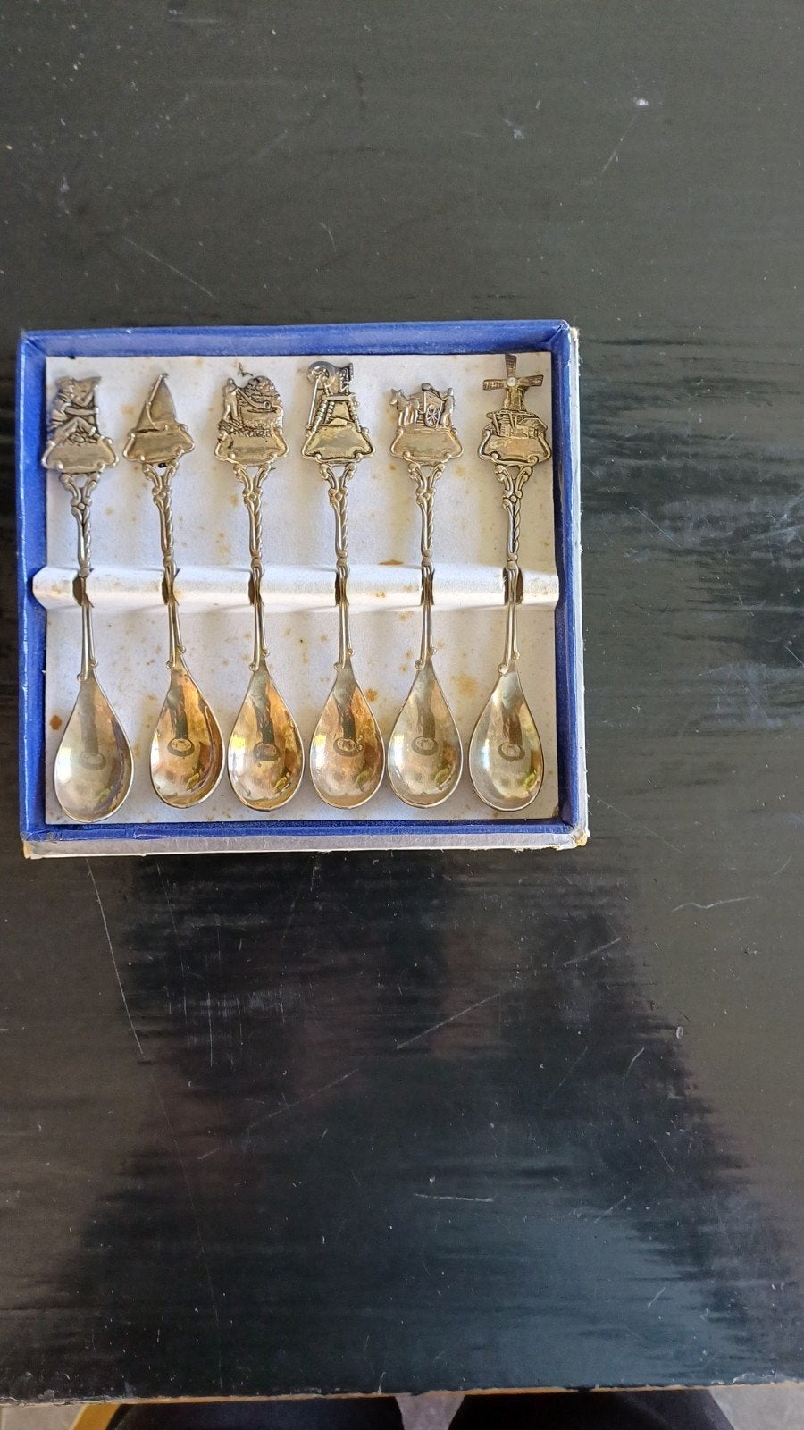 6 lepeltjes met beroepen in originele doos, Ophalen of Verzenden