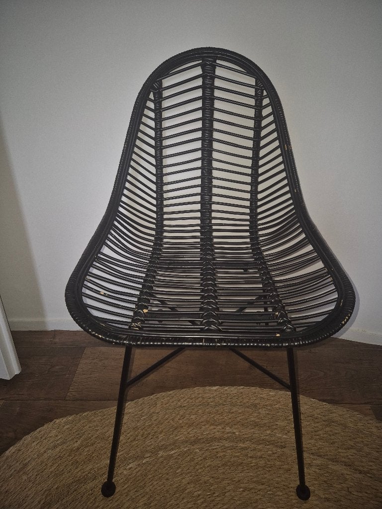 Rotan stoelen (2x), Ophalen, Gebruikt, Twee, Zwart