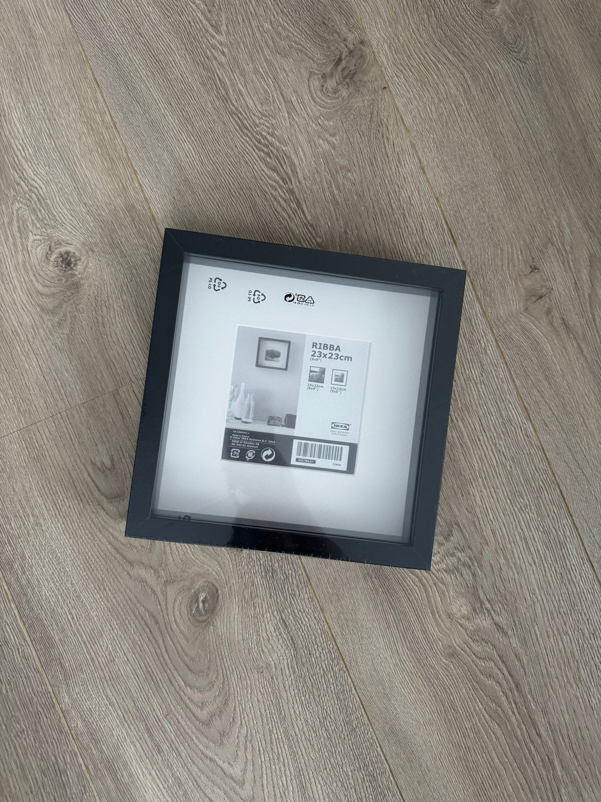 IKEA RIBBA Fotolijst Zwart 23x23cm, Nieuw, Ophalen of Verzenden, Fotolijst, Met glas