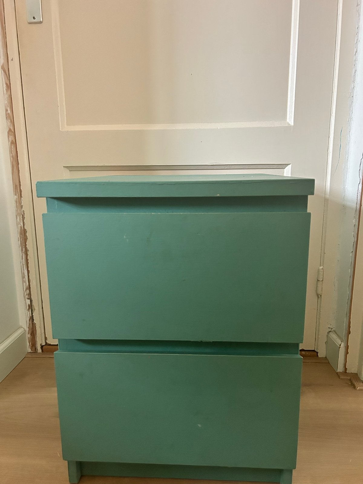 IKEA Nachtkastje met 2 lades - Groen, Ophalen, Gebruikt, Minder dan 45 cm, 55 tot 70 cm