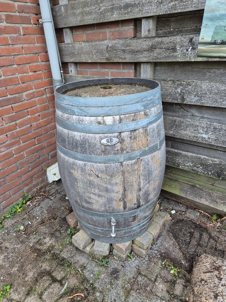 Wijnvat ton regen regenton hout 225 liter circa, 150 liter of meer, Ophalen, Hout, Met kraantje