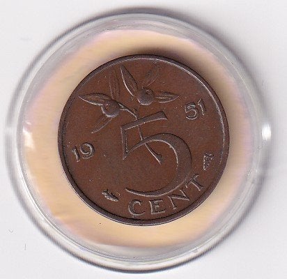 5 Cent 1951 Zeer Fraai, Verzenden, Koningin Juliana, 5 cent, Losse munt