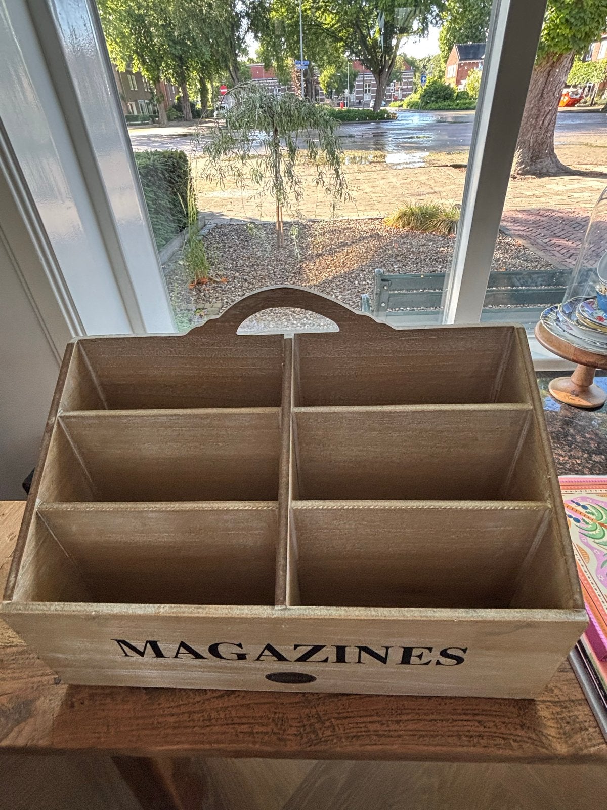 Riverdale Magazinehouder Hout - Landelijke Stijl, Huis en Inrichting, Woonaccessoires | Krantenbakken en Lectuurbakken, Ophalen of Verzenden
