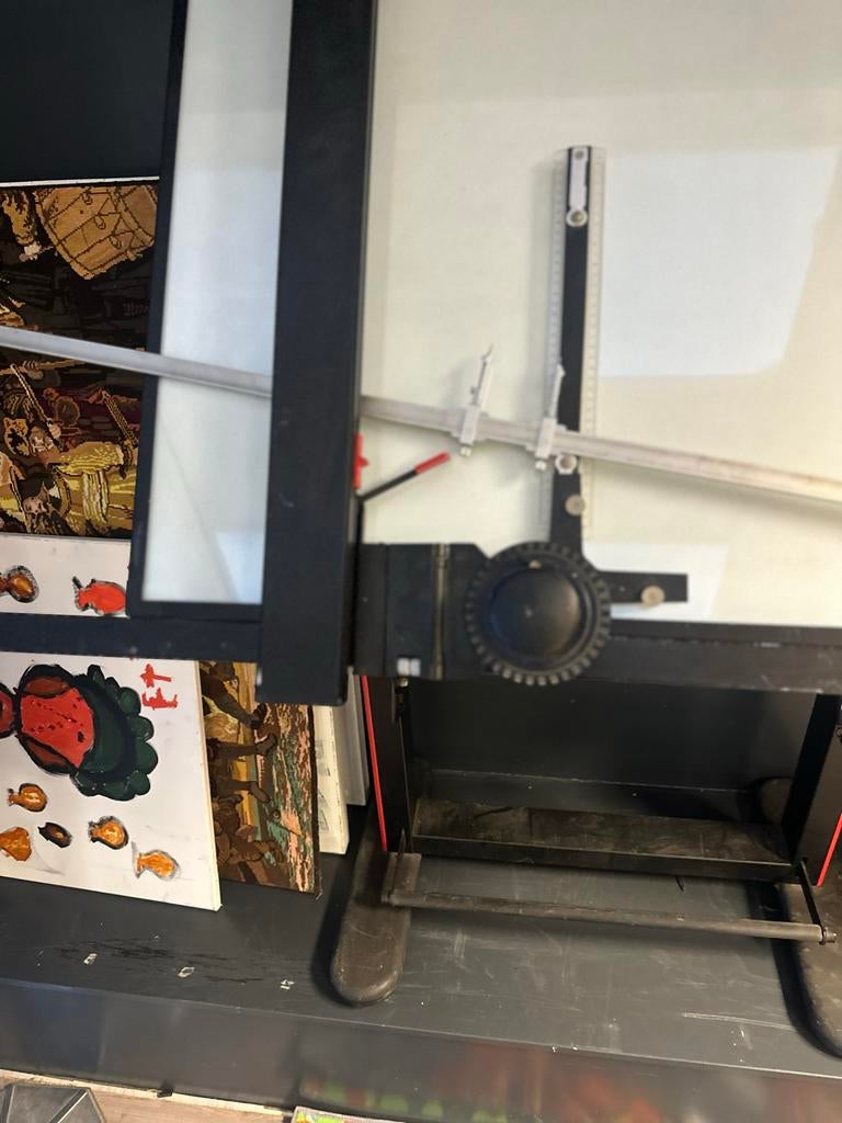 Tekentafel met liniaal en licht, Ophalen of Verzenden, Gebruikt, Minder dan 130 cm, Verlichting