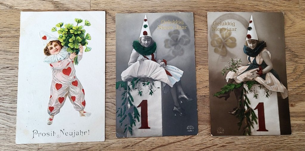 3x Pierrots, Ophalen of Verzenden, 1920 tot 1940, Gelopen, Sterren en Beroemdheden