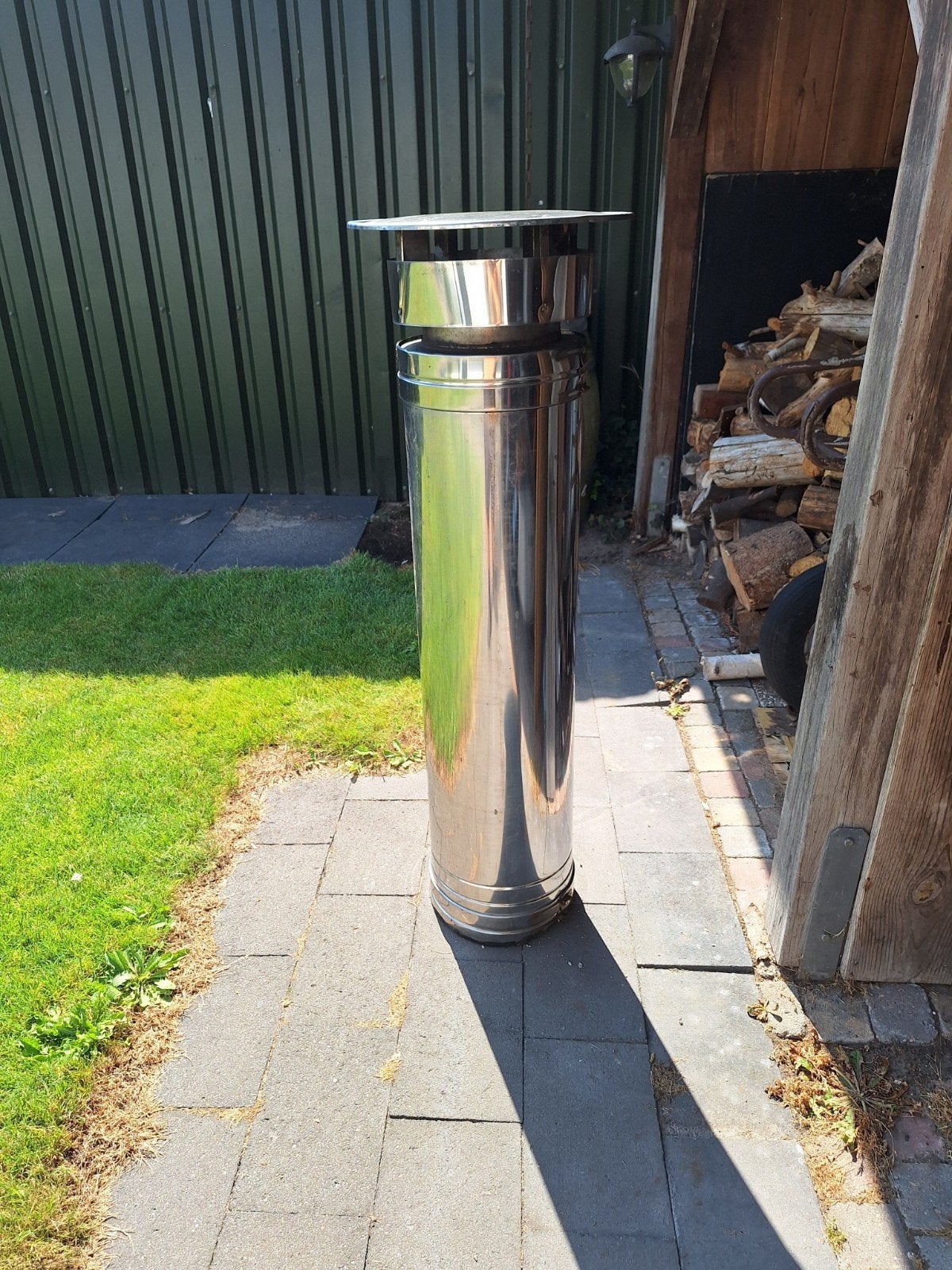 RVS Kachelpijp / Rookkanaal voor Houthaard, Ophalen of Verzenden, Gebruikt, Houthaard
