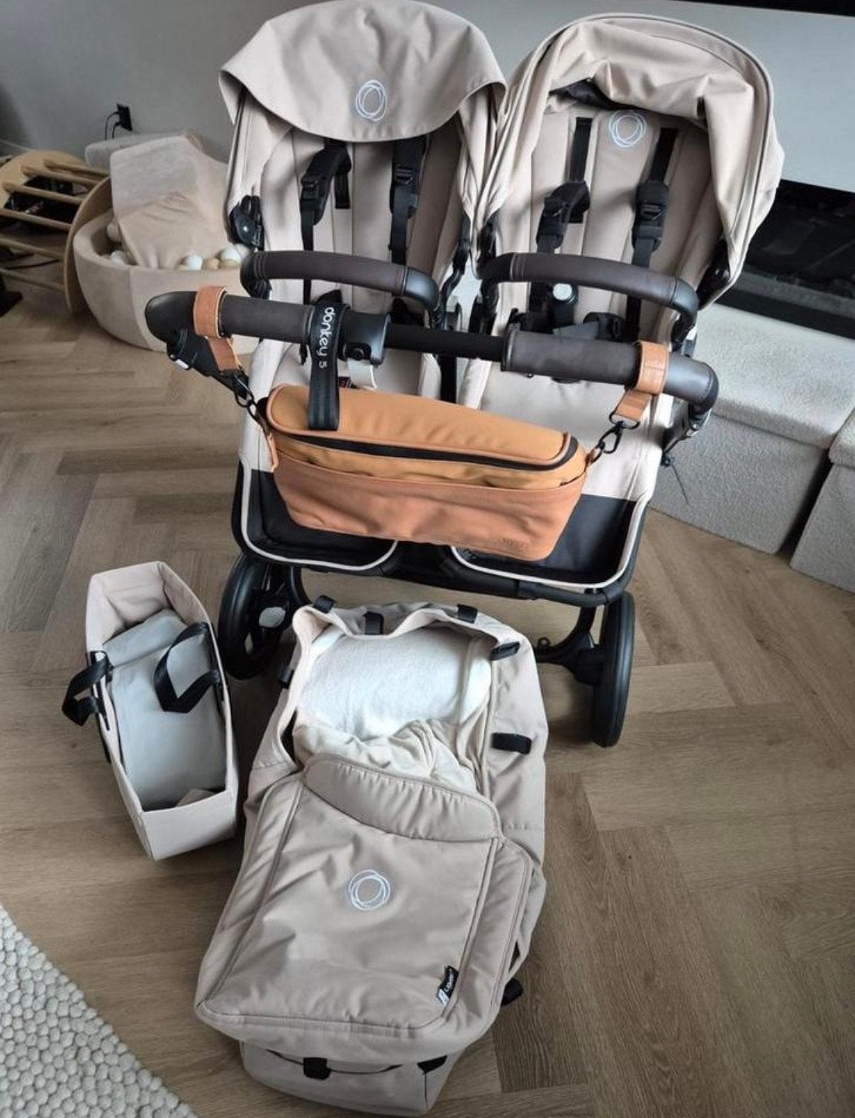 Bugaboo Donkey 3 Duo kinderwagen beige - Compleet en ZGAN, Kinderen en Baby's, Ophalen, Zo goed als nieuw, Combiwagen, Duowagen