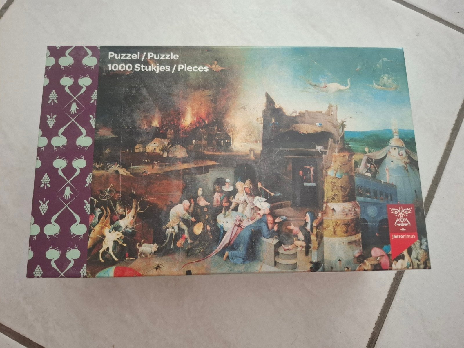 Puzzel Jeroen Bosch, schilderij Prado, 1000 stukjes, Ophalen, 500 t/m 1500 stukjes, Zo goed als nieuw