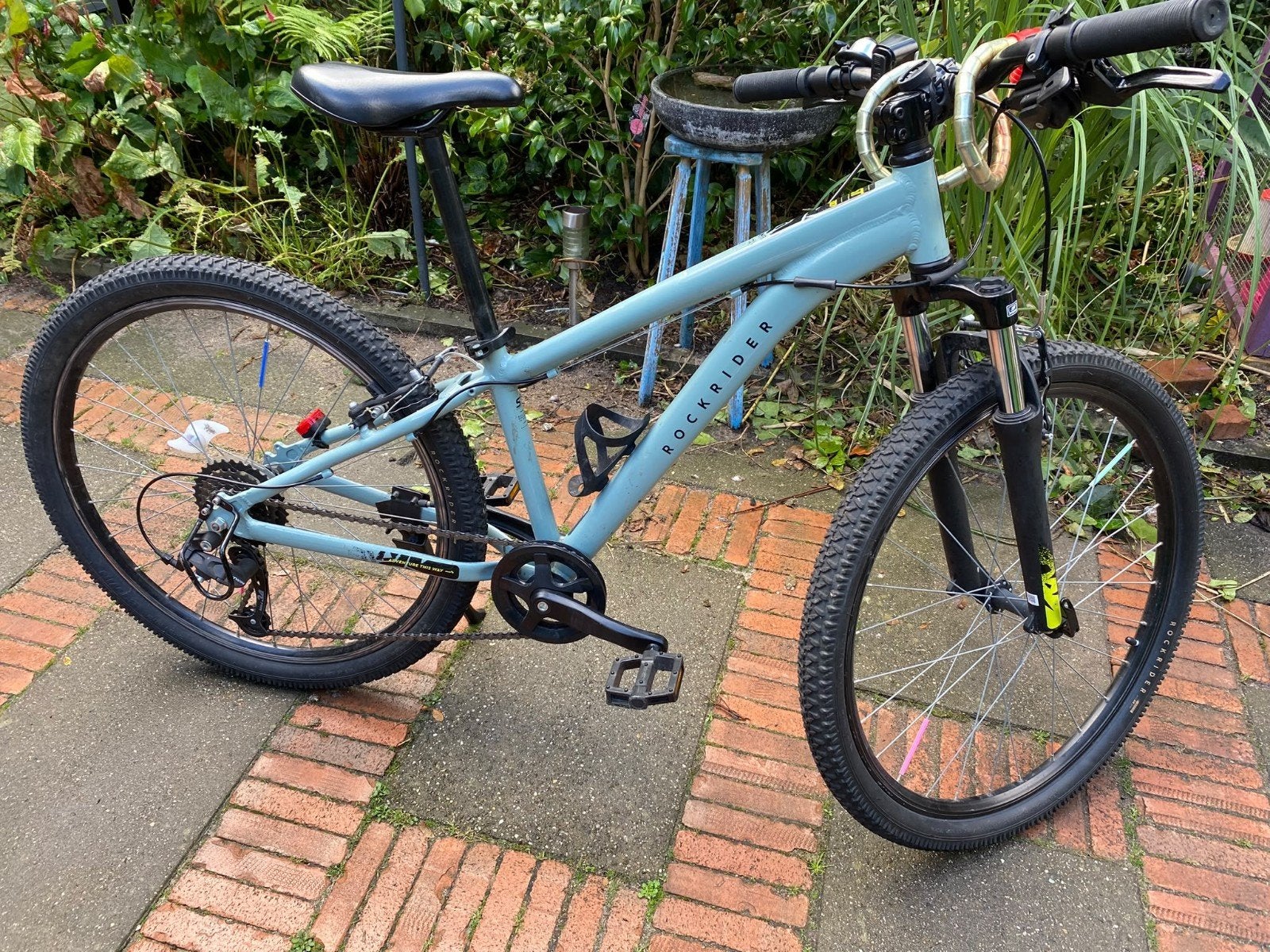Mountainbike voor kinderen EXPL500 KAKI 26" ROCKRIDER, Ophalen, 20 inch of meer, Velgrem, Zo goed als nieuw