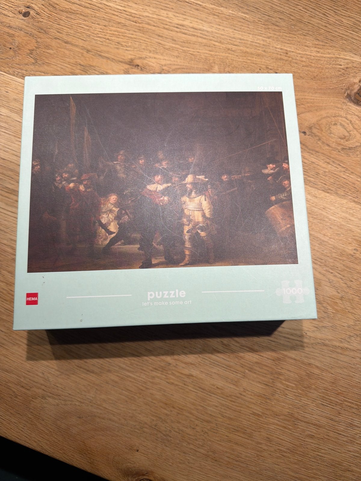 Hema De Nachtwacht Puzzel - 1000 stukjes (mist 1 stukje), Ophalen of Verzenden, 500 t/m 1500 stukjes, Gebruikt, Legpuzzel