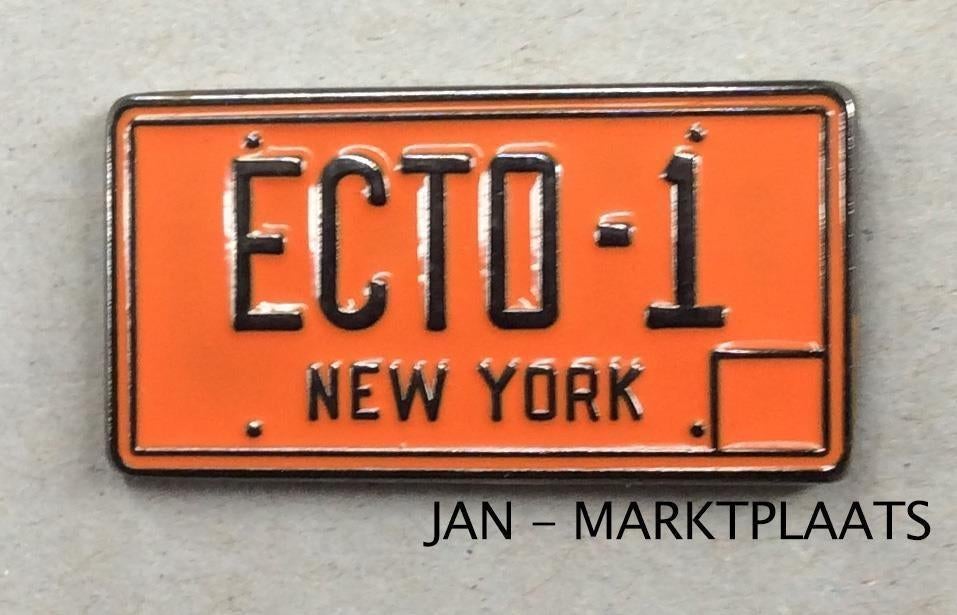 GHOSTBUSTERS ECTO-1 nummerbord Enamel Pin Broche, Verzamelen, Verzenden, Nieuw, Foto of Kaart