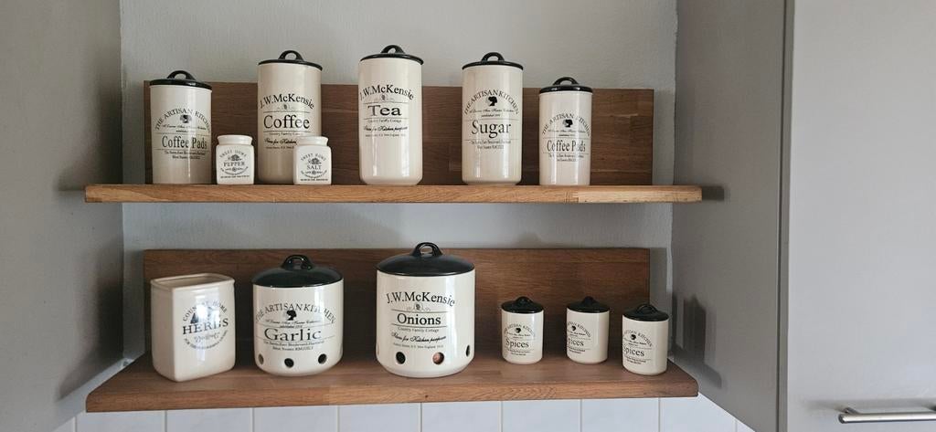 J.W. McKensie Voorraadpotten Set, Huis en Inrichting, Keuken | Keukenbenodigdheden, Ophalen, Zo goed als nieuw, Voorraadpot, Steen/keramiek