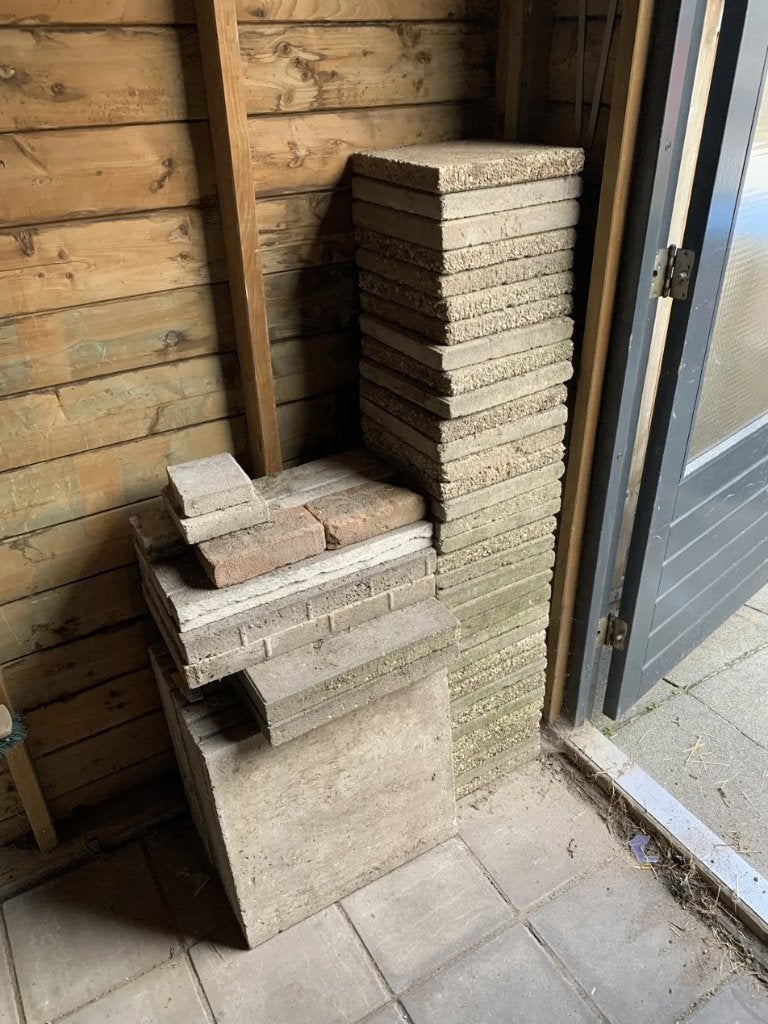 Gebruikte terrastegels en klinkers, Tuin en Terras, Ophalen, Gebruikt, 5 tot 10 m², Beton