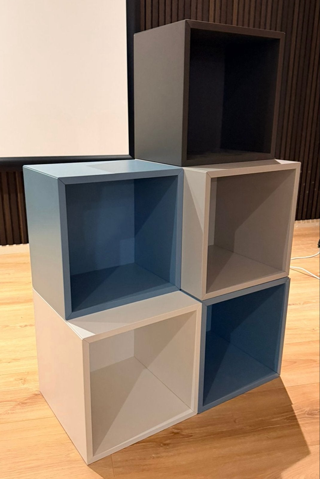 Set van 6 Ikea EKET modulaire kubussen in diverse kleuren, Ophalen, Gebruikt