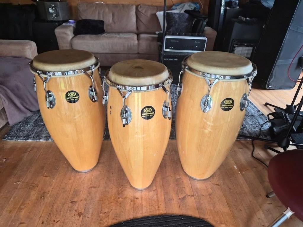 Supercusion Conga Set: Quinto, Conga, Tumba, Muziek en Instrumenten, Percussie, Zo goed als nieuw, Trommel, Ophalen of Verzenden
