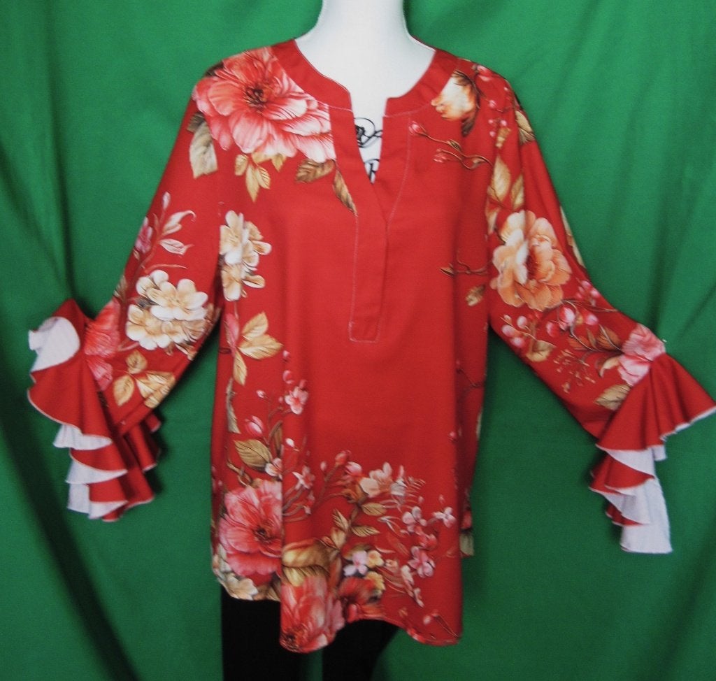 g1  LEUKE BLOUSE van FASHION Maat:46, Ophalen of Verzenden, Zo goed als nieuw, Rood, Blouse of Tuniek