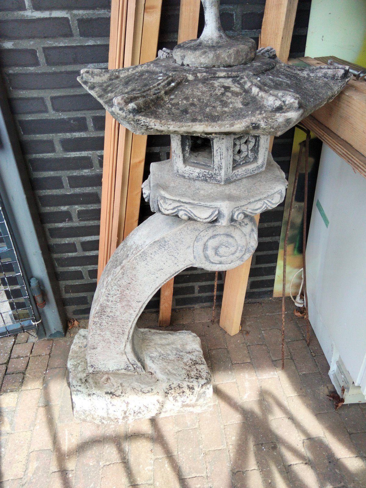 Japanse Pagode Tuinlamp van Steen - Vintage Tuindecorat, Tuin en Terras, Ophalen, Gebruikt, Steen, Overige typen
