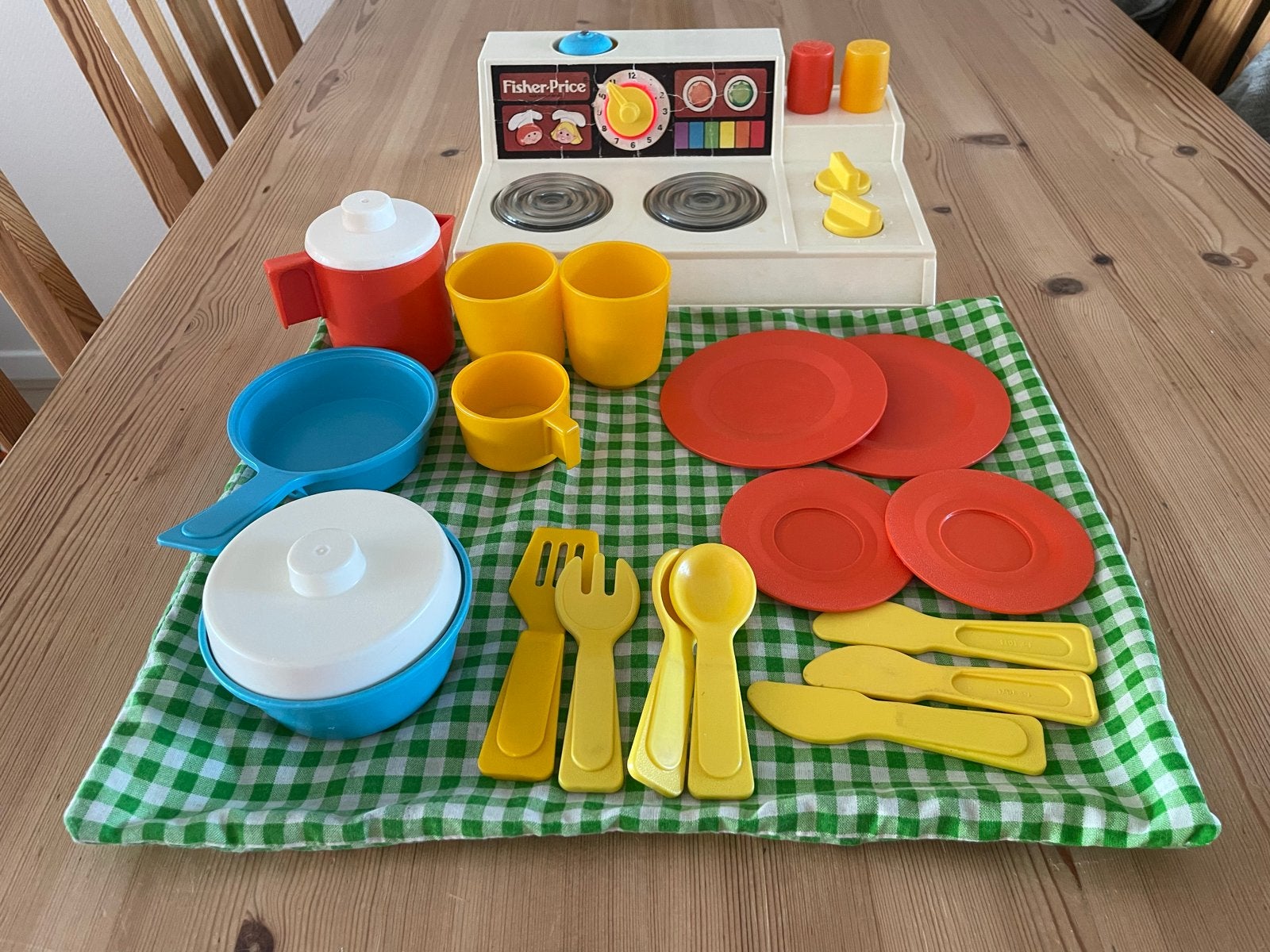 Vintage Fisher-Price Speelkeuken met Accessoires, uit 1976, Kinderen en Baby's, Speelgoed | Fisher-Price, Ophalen, Gebruikt, Speelset