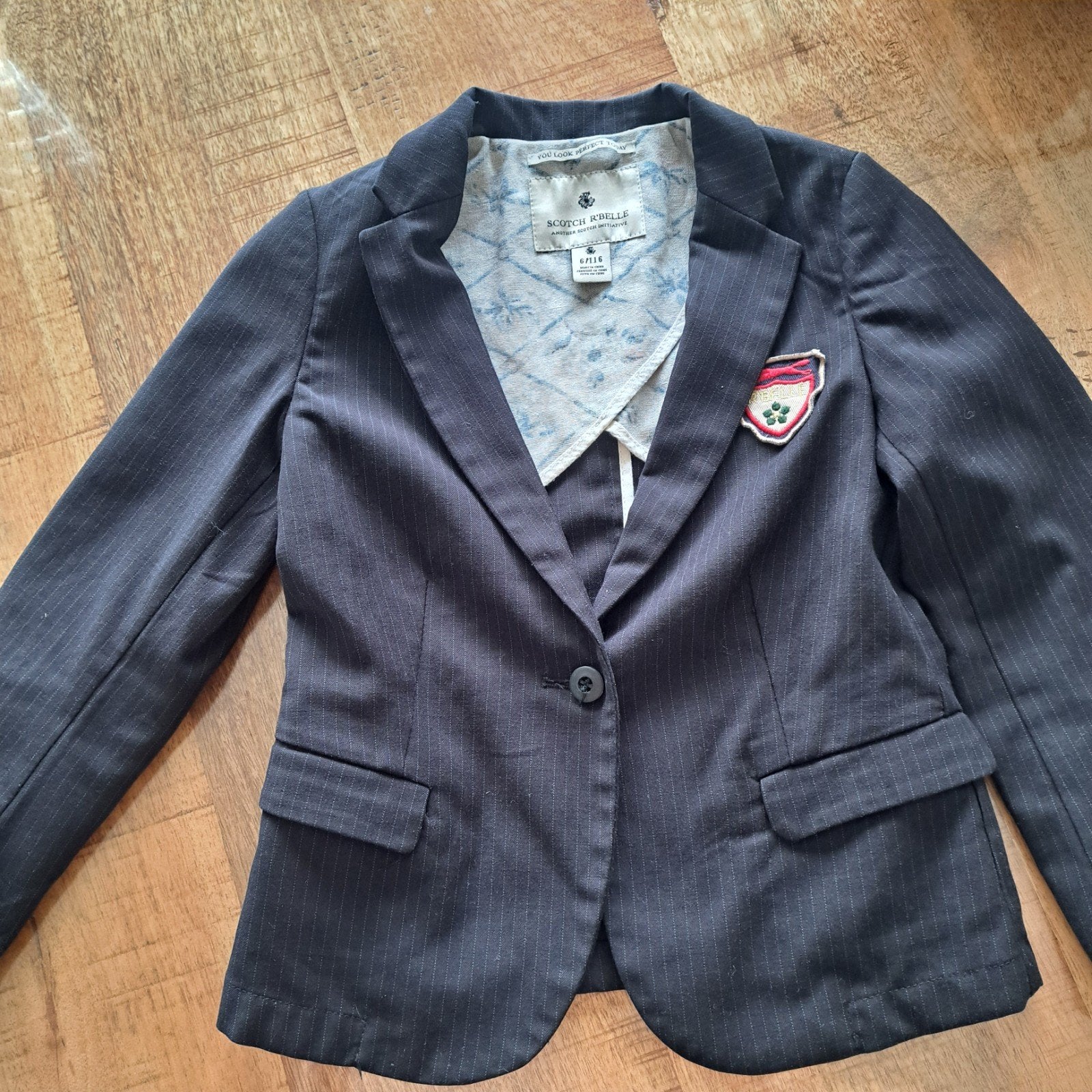 Scotch R'Belle Blazer 116 - Donkerblauw met krijtstreep, Scotch R'Belle, Ophalen of Verzenden, Zo goed als nieuw, Jongen