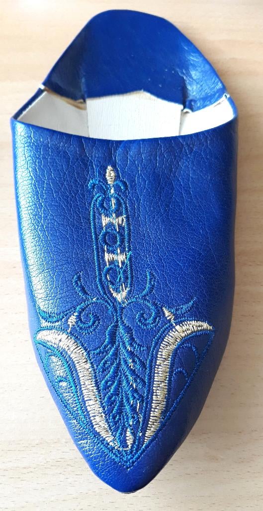 Nieuwe blauwe leren Marokkaanse slippers - Mt 36, Kleding | Dames, Schoenen, Slippers, Blauw, Nieuw, Ophalen of Verzenden