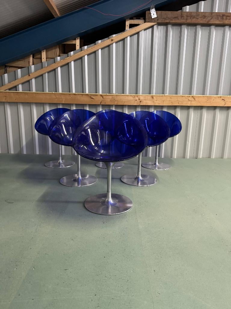 Kartell stoel Ero S / Eros Chair Blauw, Huis en Inrichting, Blauw, Ophalen of Verzenden, Zo goed als nieuw, Metaal