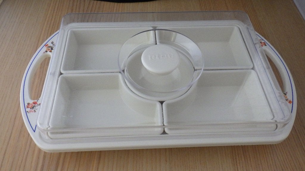 retro snackschaal van kunststof (wit), Ophalen of Verzenden, Huis en Inrichting