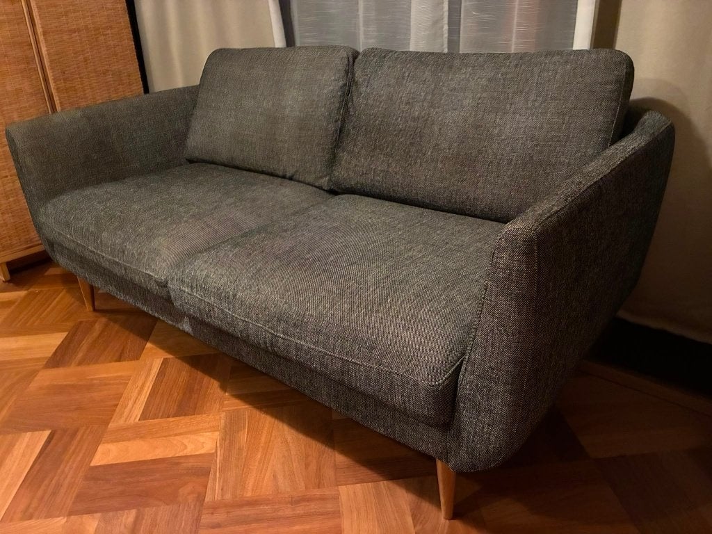 SMEDSTORP 2-zitsbank sofa, Djuparp donkergrijs eiken, Ophalen, 150 tot 200 cm, Tweepersoons, 75 tot 100 cm
