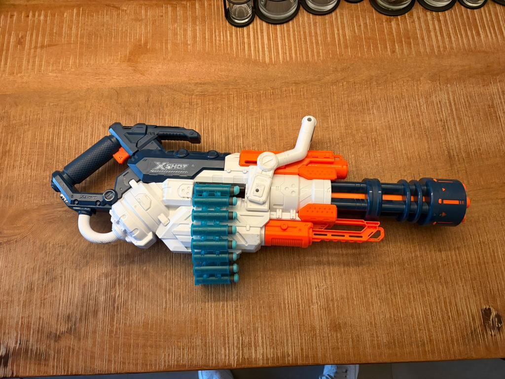 Nerfgun X-shot Minigun, Kinderen en Baby's, Speelgoed | Buiten | Actiespeelgoed, Ophalen of Verzenden, Gebruikt