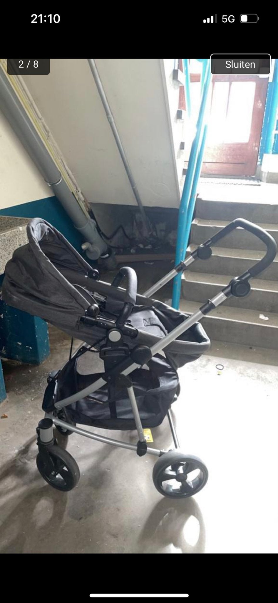 Mutsy kinderwagen - Grijs, Gebruikt, Verstelbare duwstang, Mutsy, Ophalen