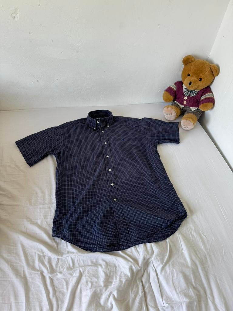 Polo Ralph Lauren short sleeve Blake overhemd, Ophalen of Verzenden, Zo goed als nieuw, Blauw, Halswijdte 38 (S) of kleiner
