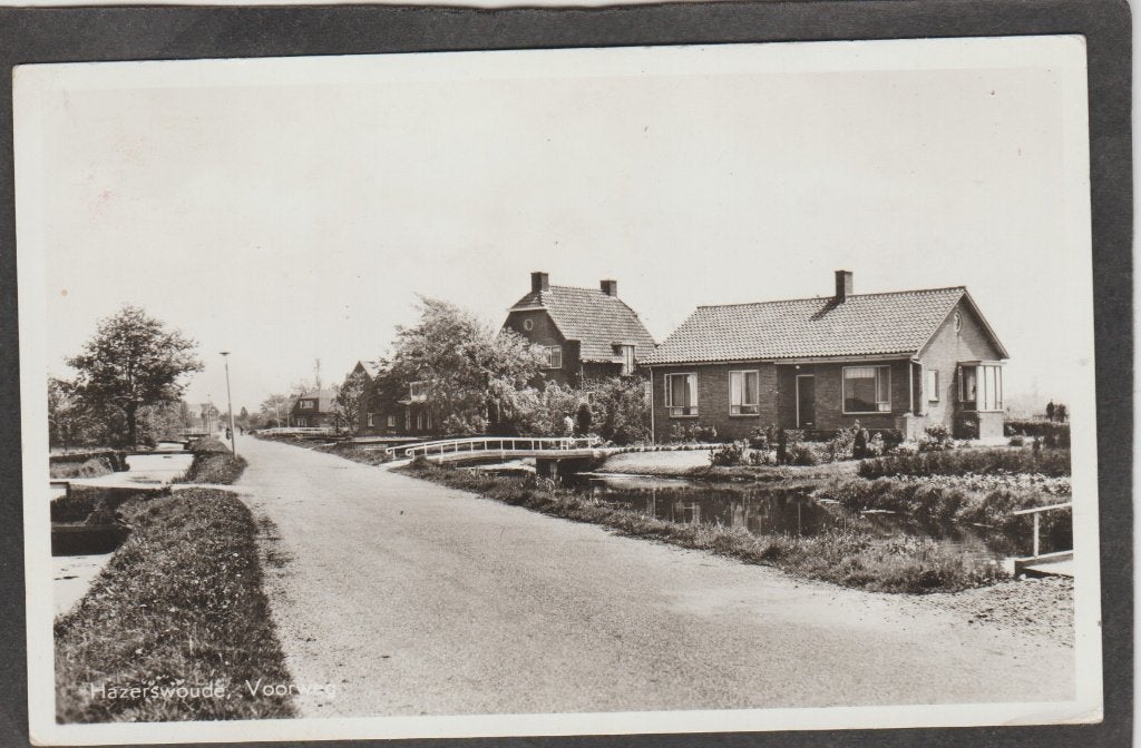 hazerswoude  voorweg met huizen, Verzenden, 1940 tot 1960, Gelopen, Zuid-Holland