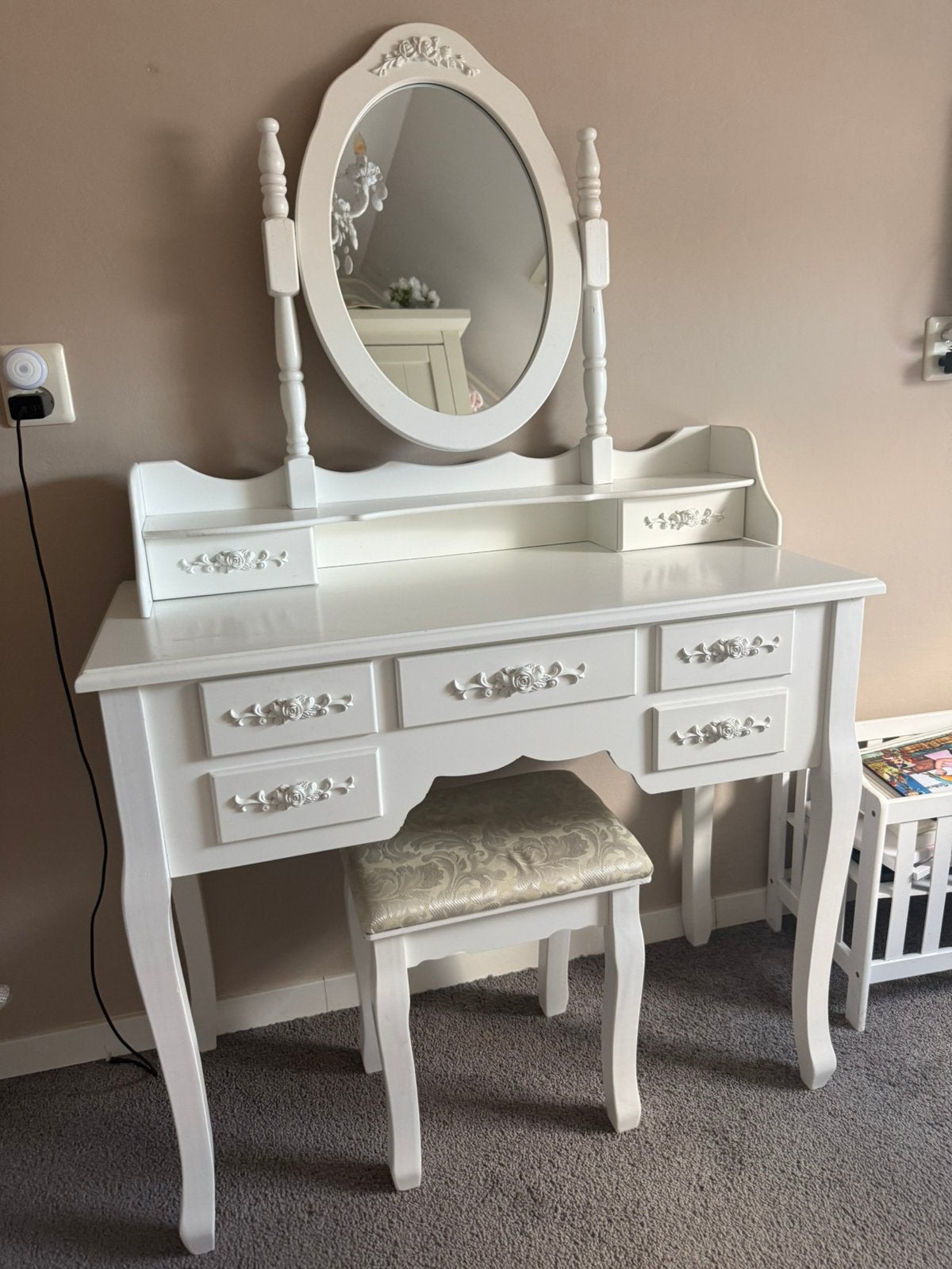 Super mooie Kaptafel make up tafel wit, Ophalen, Zo goed als nieuw, 50 tot 100 cm, Minder dan 100 cm