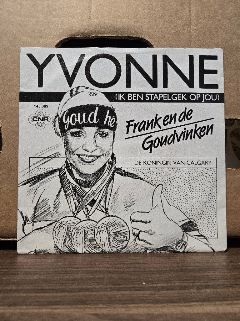 Frank en de Goudvinken - Yvonne,ik ben stapelgek op jou, 7 inch, Ophalen of Verzenden, Zo goed als nieuw, Fotohoes