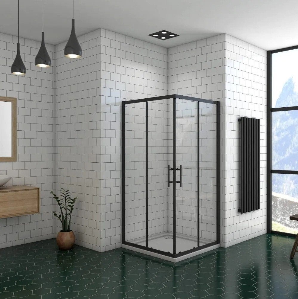 Douchecabine Rechthoek Ixia Zwart 80x90cm Mat Zwart, Doe-het-zelf en Verbouw, Ophalen, Nieuw, Glas, Douche