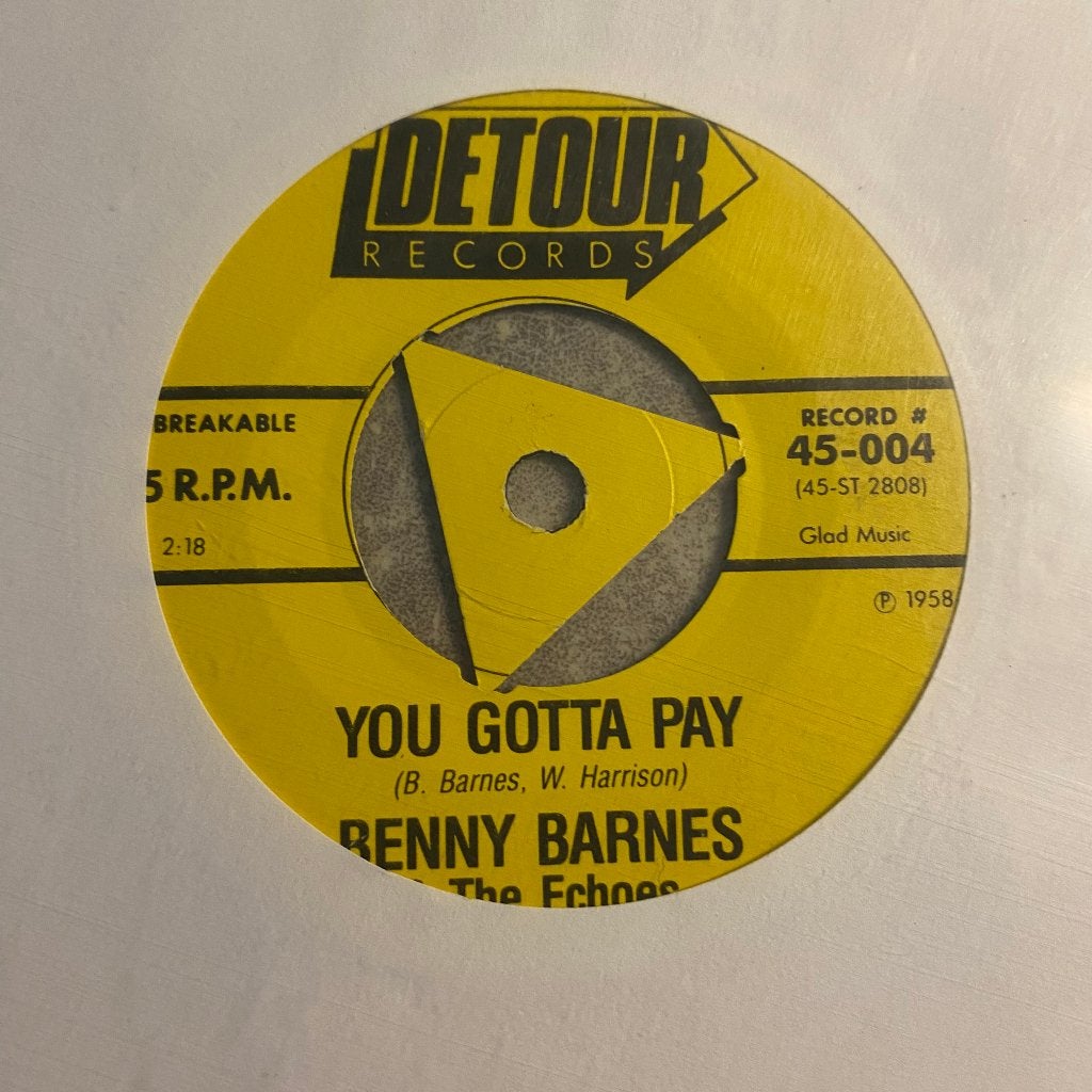 Stroller: Benny Barnes: You Gotta Pay re, Overige genres, 7 inch, Ophalen of Verzenden, Zo goed als nieuw