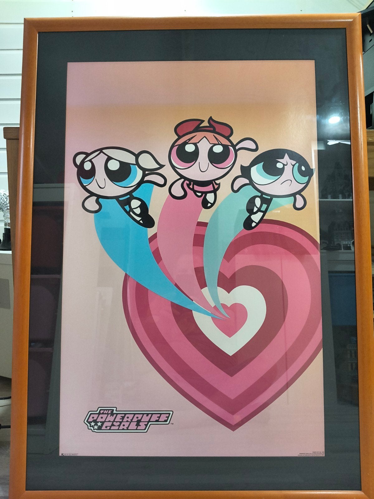 Ingelijste Powerpuff Girls poster, Ophalen, Rechthoekig Staand, Met lijst, Deurposter of groter