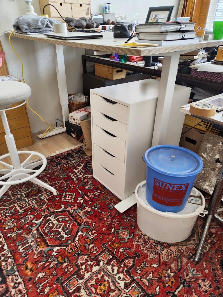 Bureau TROTTEN IKEA  160x80, Huis en Inrichting, Bureaus, Ophalen, Zit-sta bureau, 160 cm, In hoogte verstelbaar