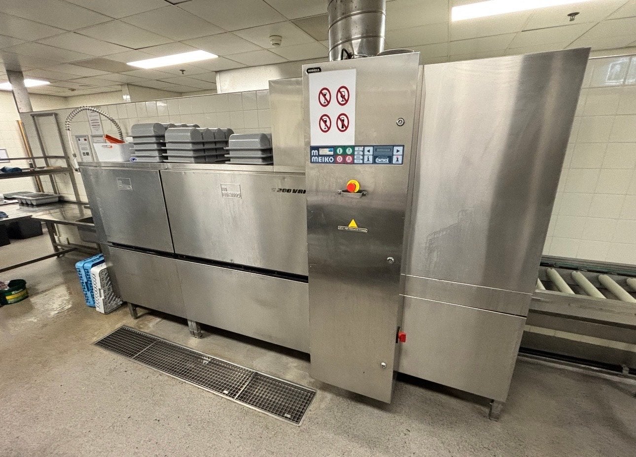 Professionele Meiko M-iClean H doorschuif vaatwasser, Ophalen, Gebruikt, 60 cm of meer, Eco programma