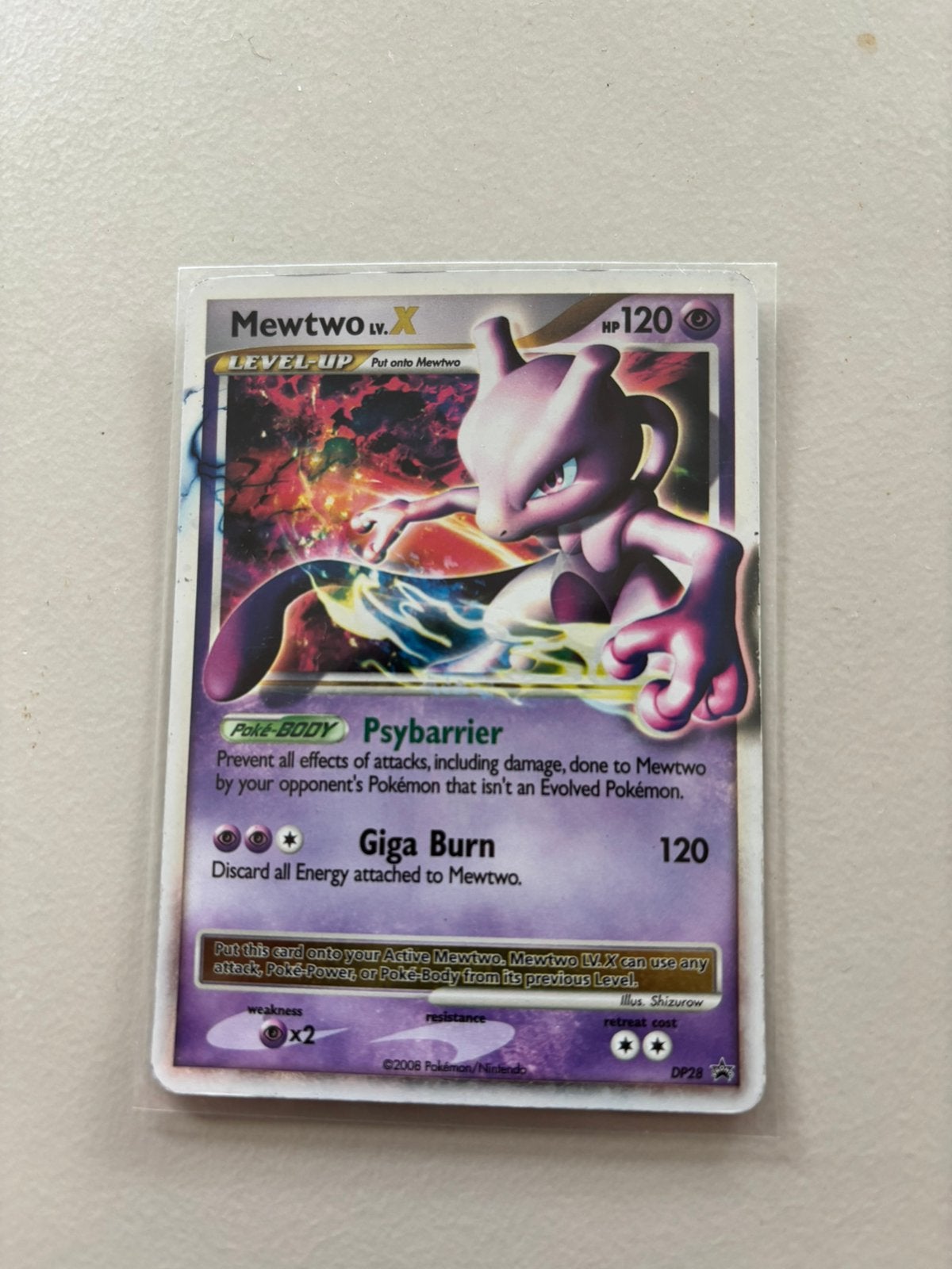 Mewtwo lv. X pokemon kaart, Ophalen of Verzenden, Zo goed als nieuw