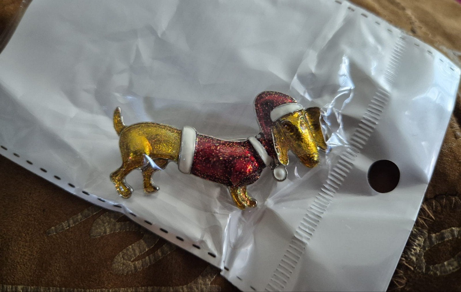 teckel kerst broche, Verzenden, Nieuw