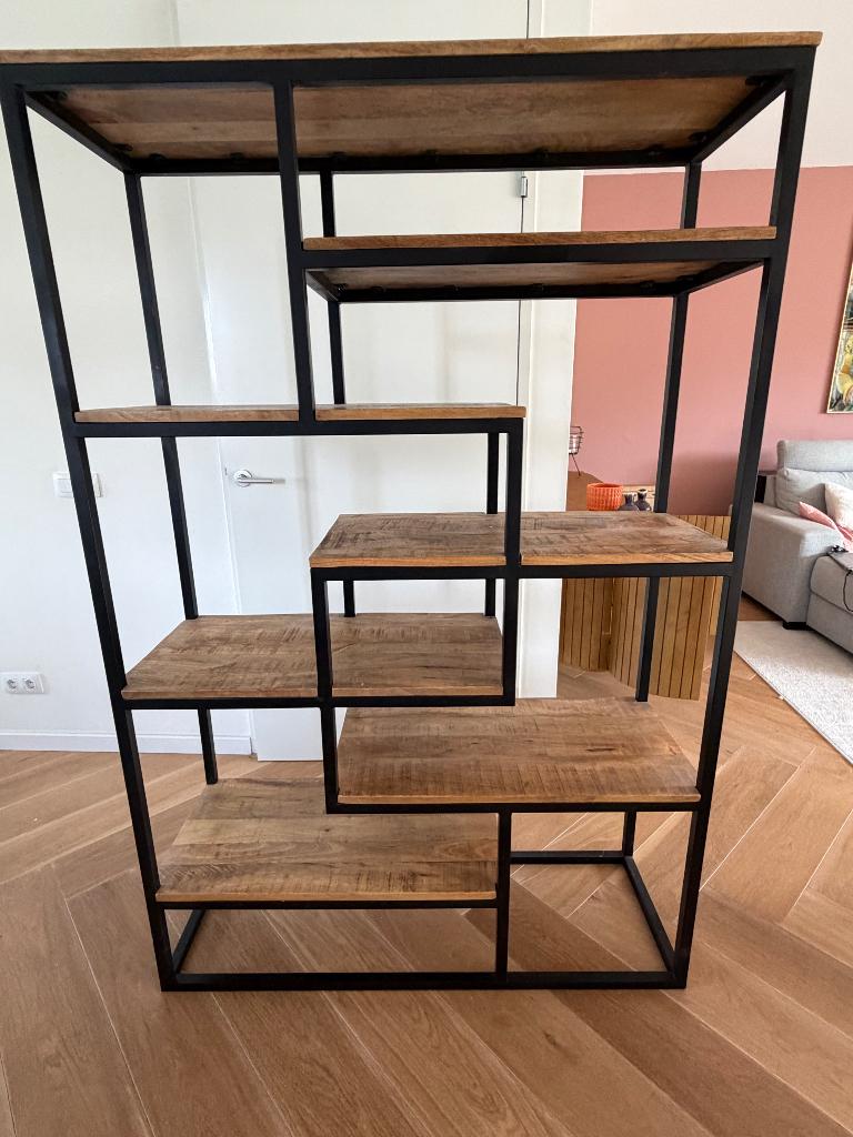Te koop vakkenkast, Huis en Inrichting, Ophalen, 100 tot 150 cm, Teakhout, Zo goed als nieuw