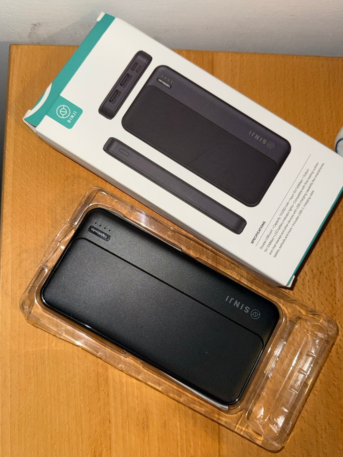 Nieuwe Sinji Powerbank 10.000 mAh - Zwart, Ophalen of Verzenden, Nieuw