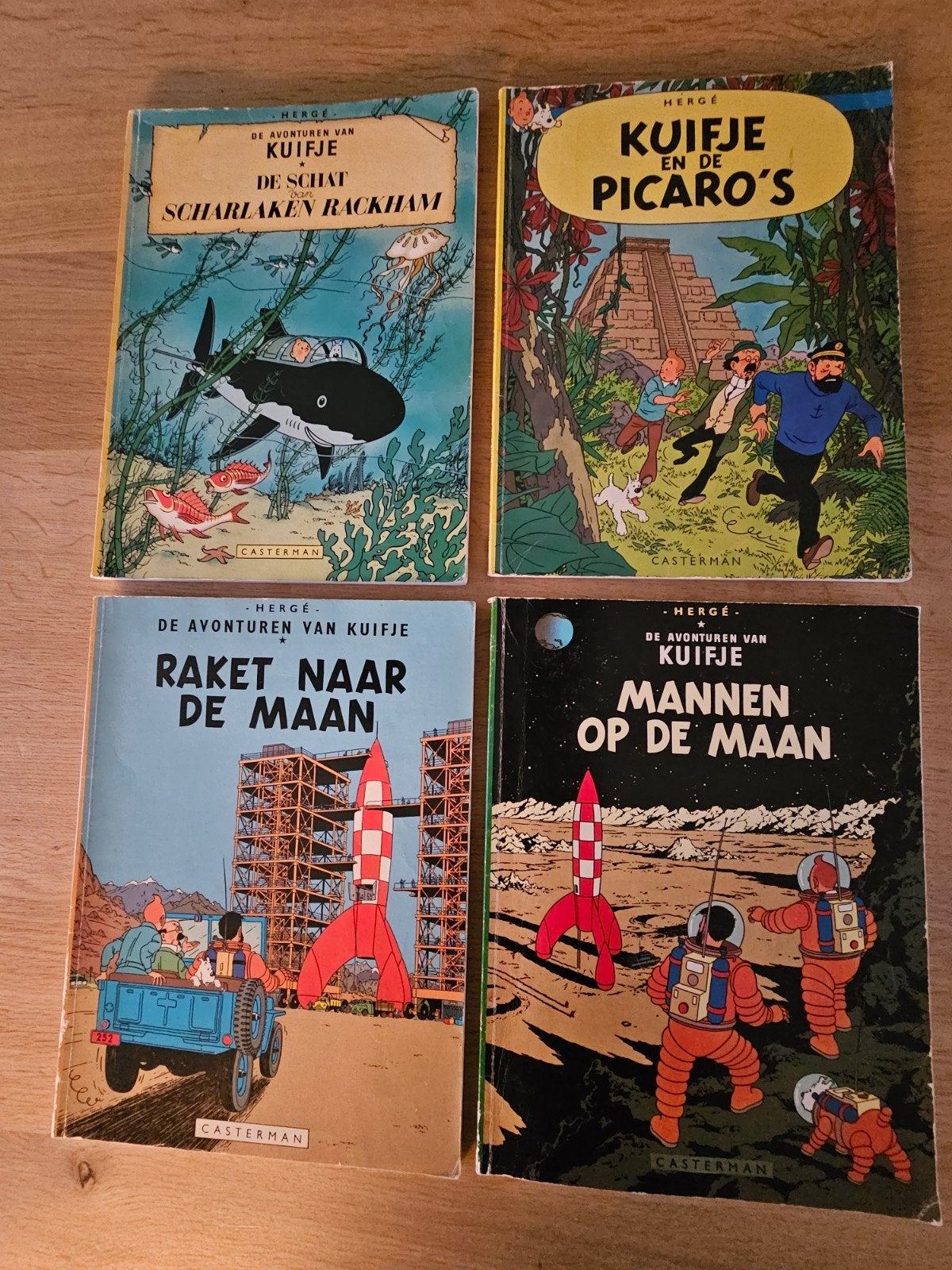 Mooie set van 4 Kuifje stripboeken (Softcover), Boeken, Ophalen of Verzenden, Gelezen, Hergé