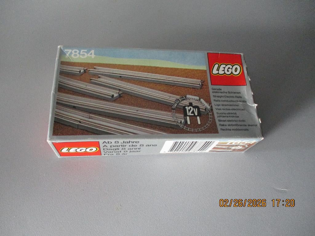 8 LEGO 7854 12v Rails Geleiders Recht GRIJS + OVP NIEUW!., Compleet, Overige thema's, Lego, Nieuw