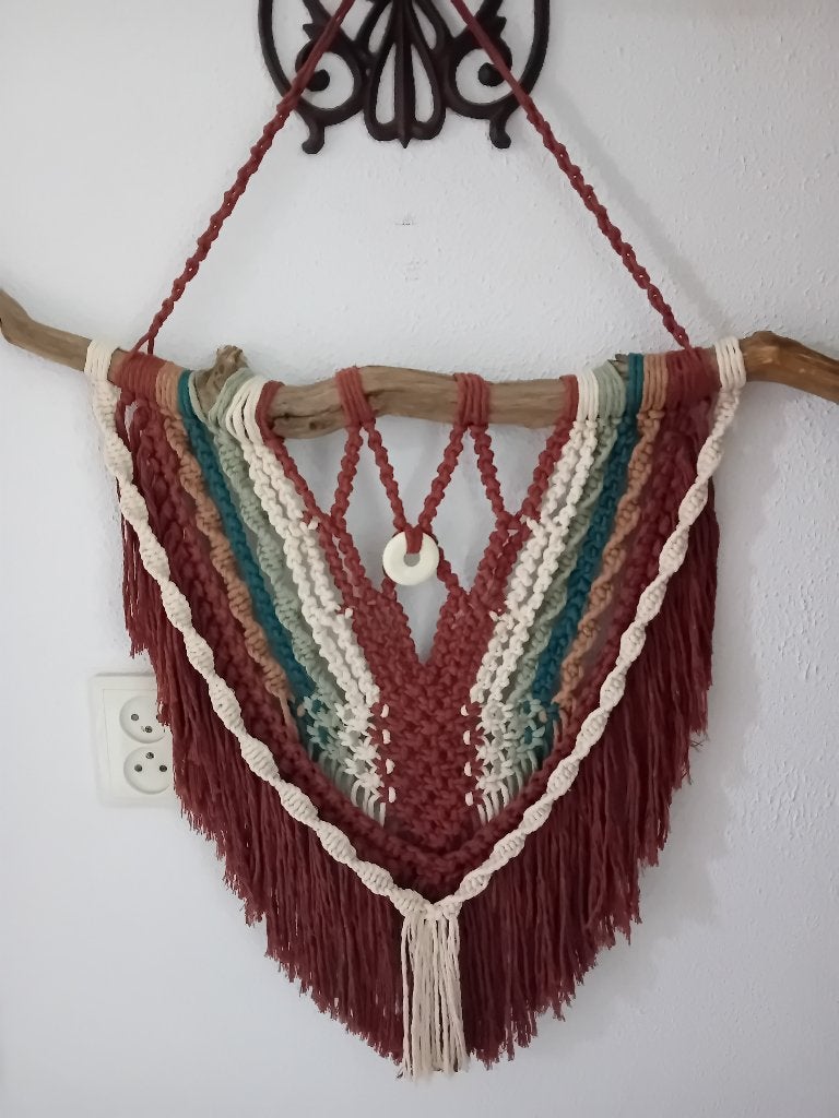 Macrame wandhanger, muurdecoratie, wanddecoratie, 55 cm, Textiel, Nieuw, Ophalen of Verzenden