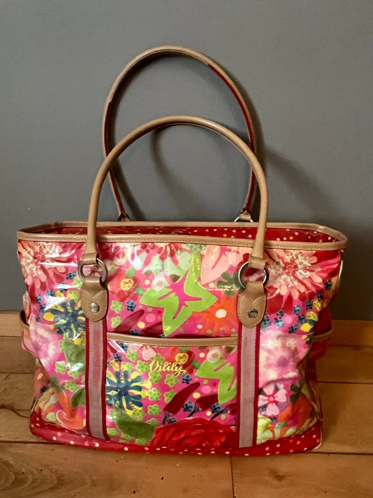 Oilily shopper roze met bloemenprint, Sieraden, Tassen en Uiterlijk, Tassen | Damestassen, Ophalen, Gebruikt, Roze, Shopper