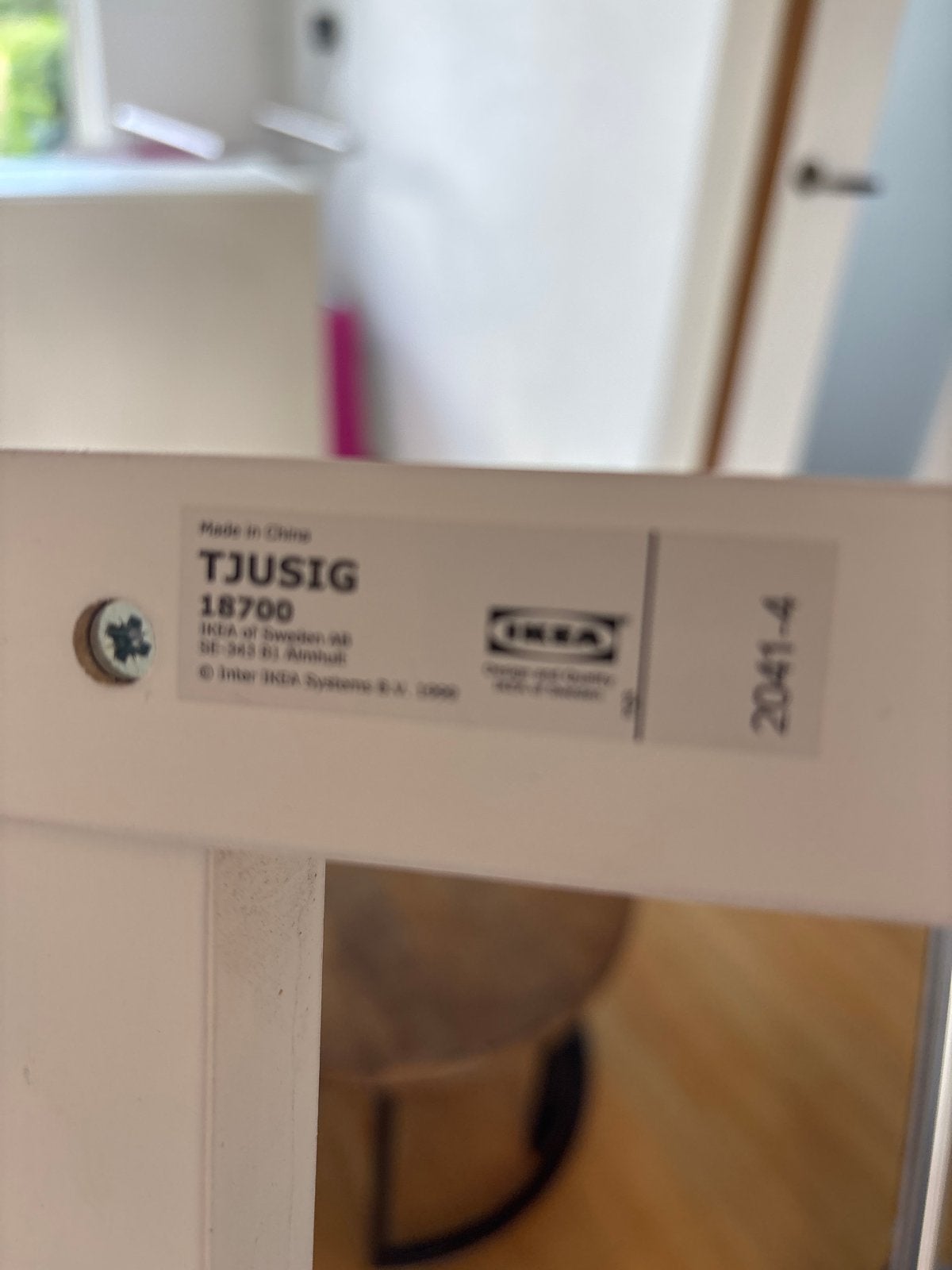 IKEA TJUSIG wandkapstok wit/metaal, Nieuw, Minder dan 100 cm, Metaal, Ophalen