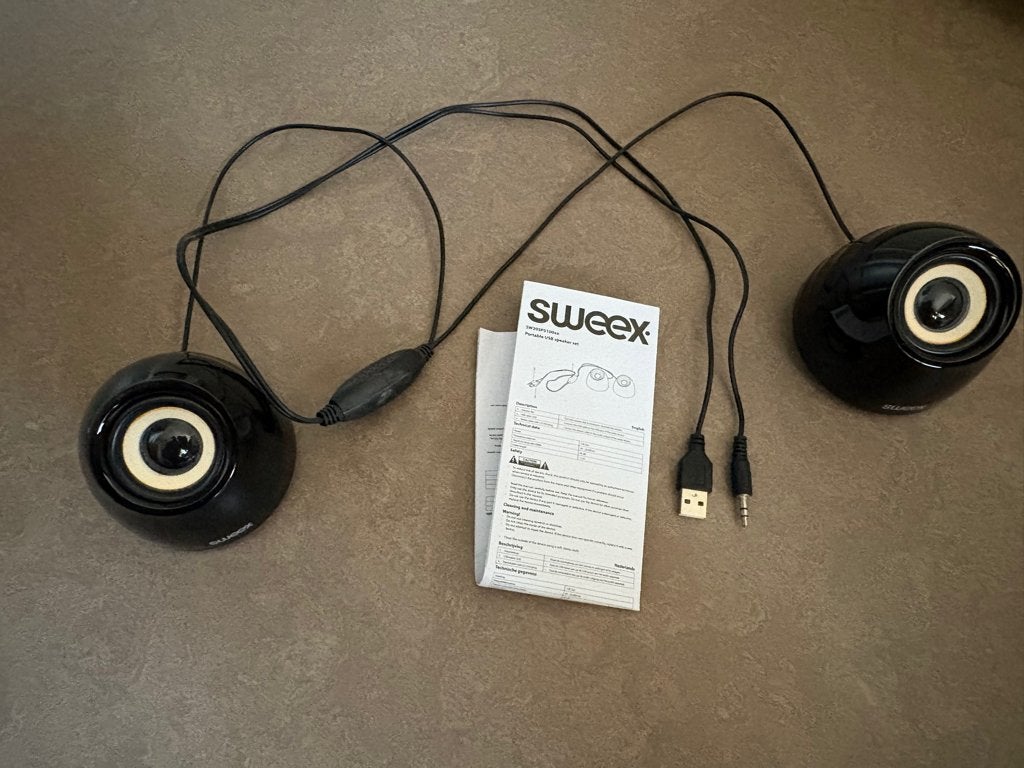 Sweex USB Portable Speaker Set – Zwart, Computers en Software, Ophalen of Verzenden, Zo goed als nieuw, Audiokanaal 2, Sweex
